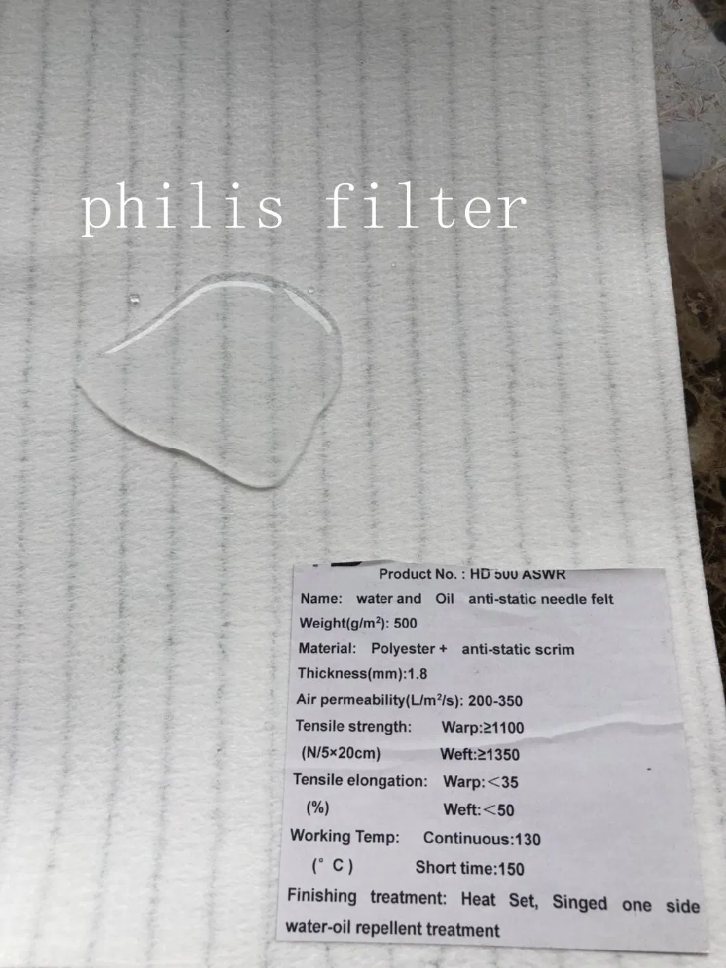 Waterproof Oil Proof Dust Filter Polyester Felt/Polyester Cloth