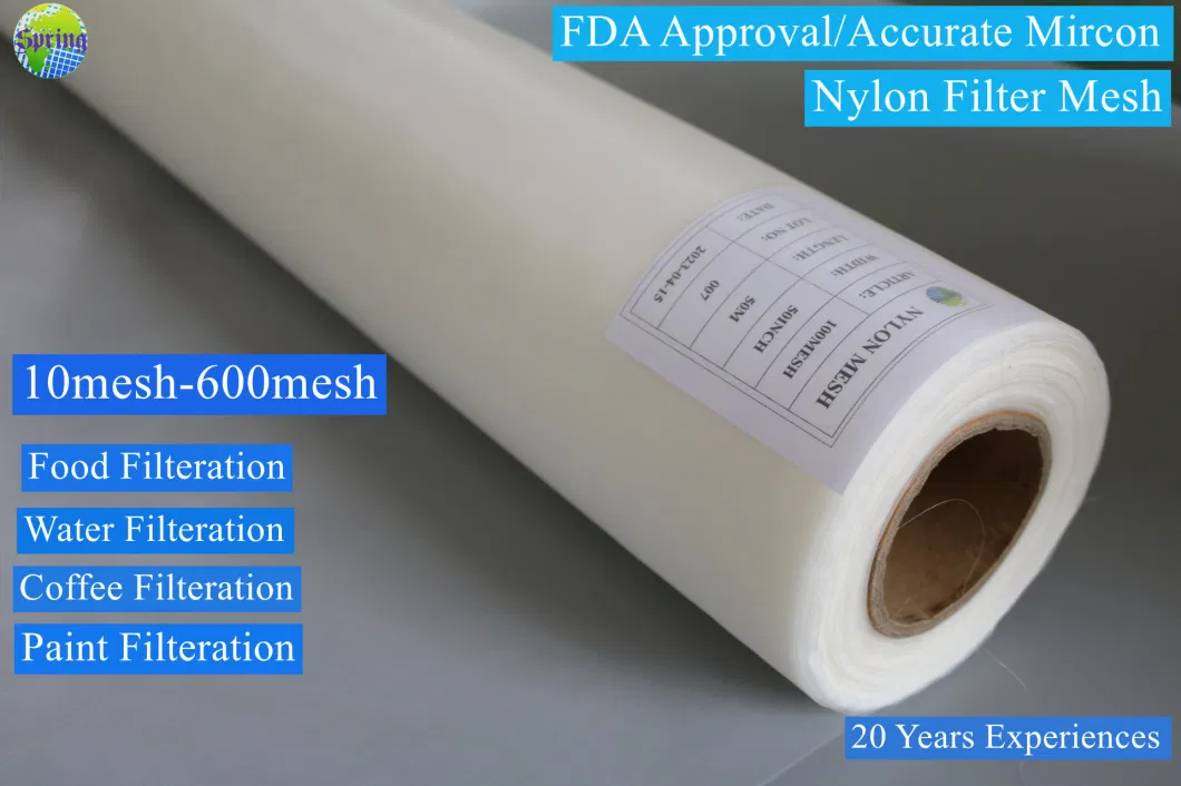 3micron to 2000micron FDA Approval PA6/PA66/Nylon/Polyester Filter Cloth for Water Filter Ribbons